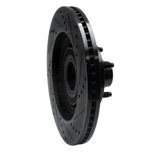 Ford Explorer Sport Brake Rotor (1) - Front Left - R1 Concepts - Drilled & Slotted - Black - `01-`05